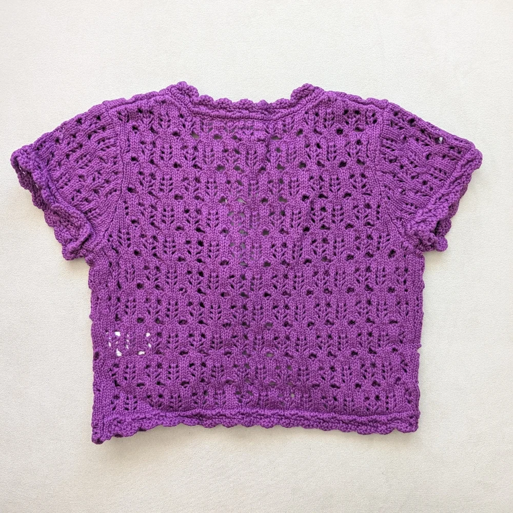NWT GAP Purple Crochet Cardigan - 4T